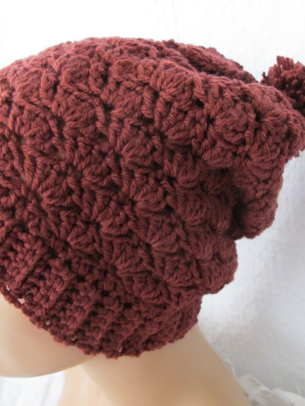 Handmade Shell Stitch Slouch Hat - Picture 7 of 10
